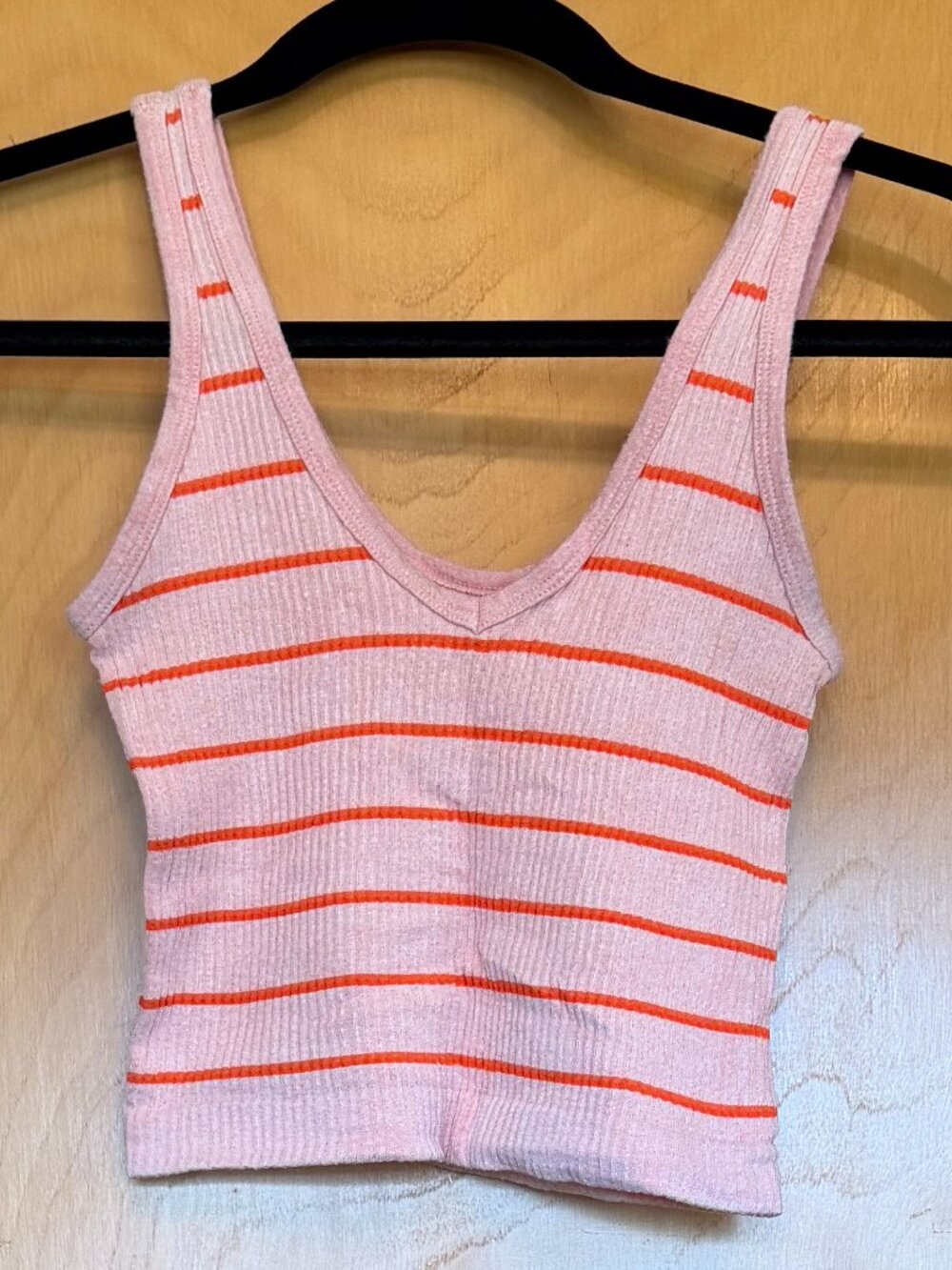 Women’s Pink & Orange Striped Knit Tank Top